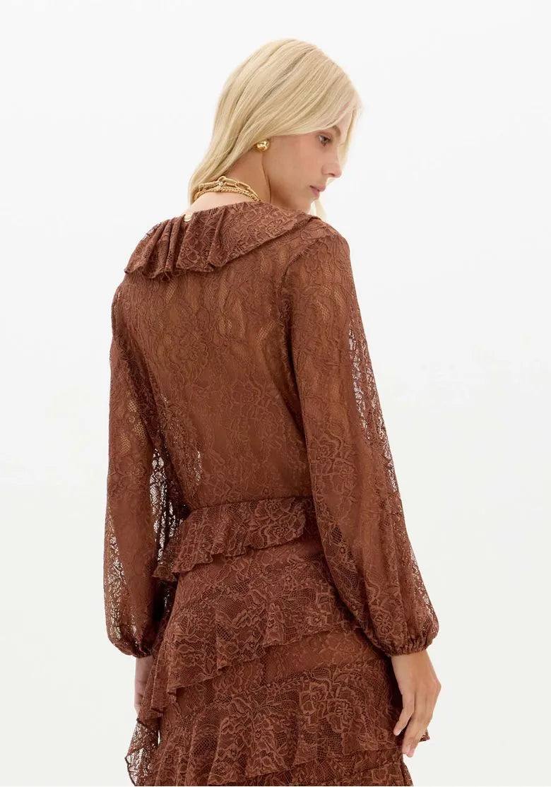 Blusa De Renda Com Manga Longa - Lança Perfume