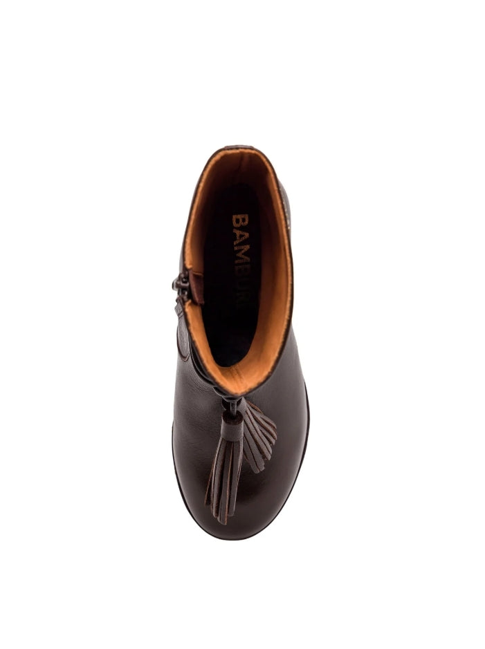 Botins plataforma em pele com franjas - Bamburi
