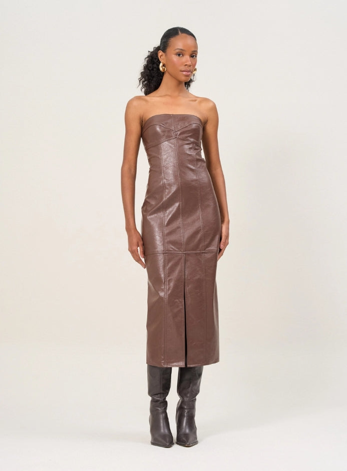 Vestido Midi Com Fenda Frontal - Open