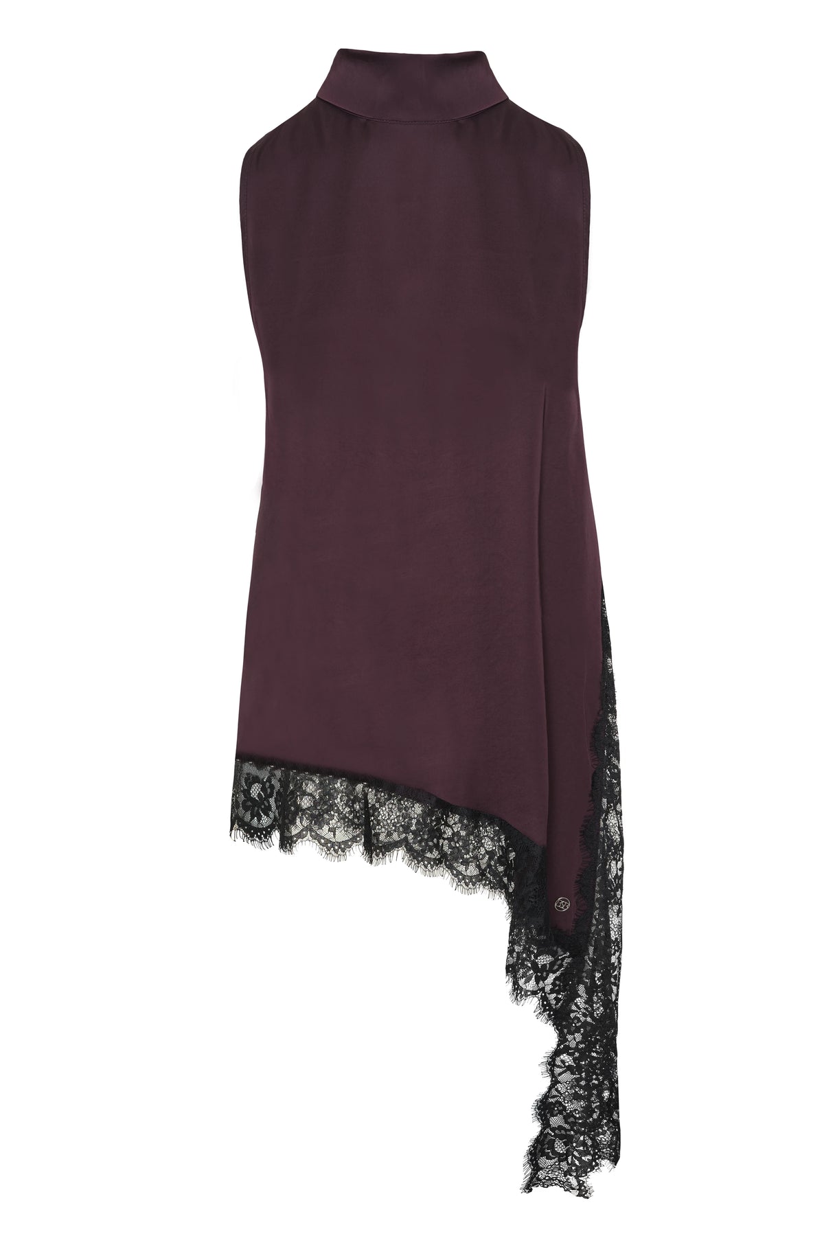 Blusa de gola alta de cetim - BSB