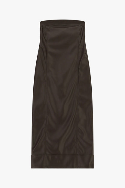 Vestido midi sem alças com decote reto - Imperial