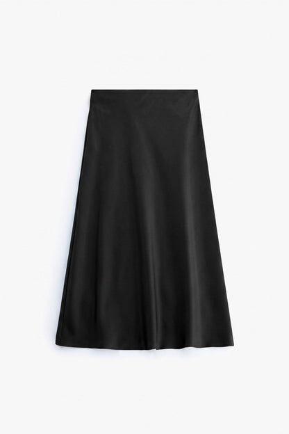 Saia midi de cintura alta com silhueta alargada - Imperial