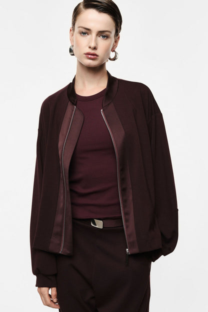 Bomber solto felpa e cetim - Imperial