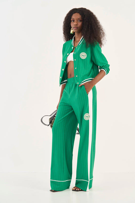 Calça Riscas Wide Leg Jade - Colcci