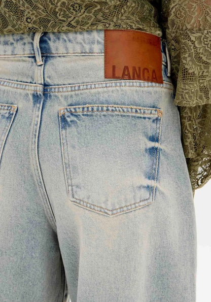 Calça Jeans Baggy De Cintura Média - Lança Perfume
