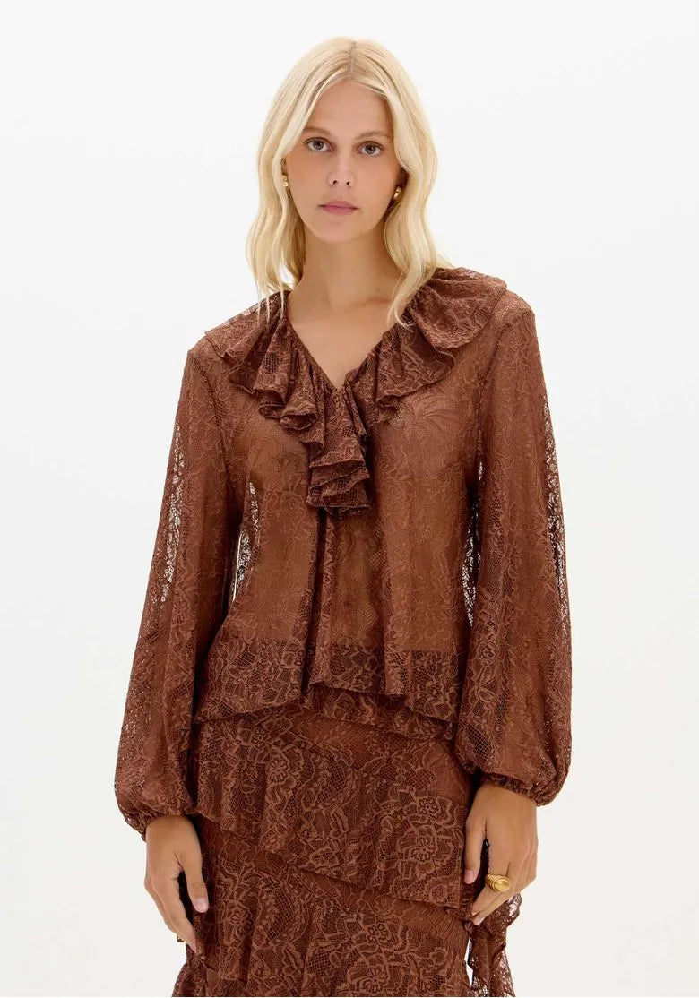 Blusa De Renda Com Manga Longa - Lança Perfume