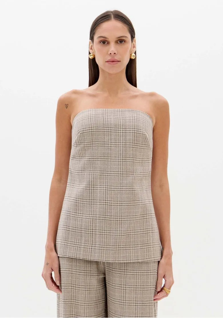 Blusa Sem Alças Alongada Com Linho - Lança Perfume