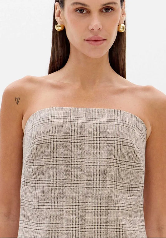Blusa Sem Alças Alongada Com Linho - Lança Perfume