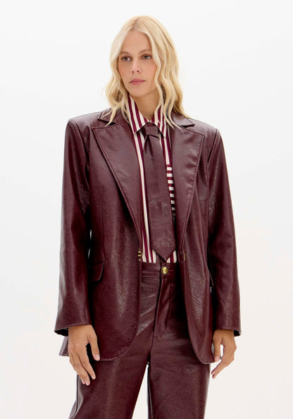 Blazer Oversized Napa Bordeaux - Lança Perfume