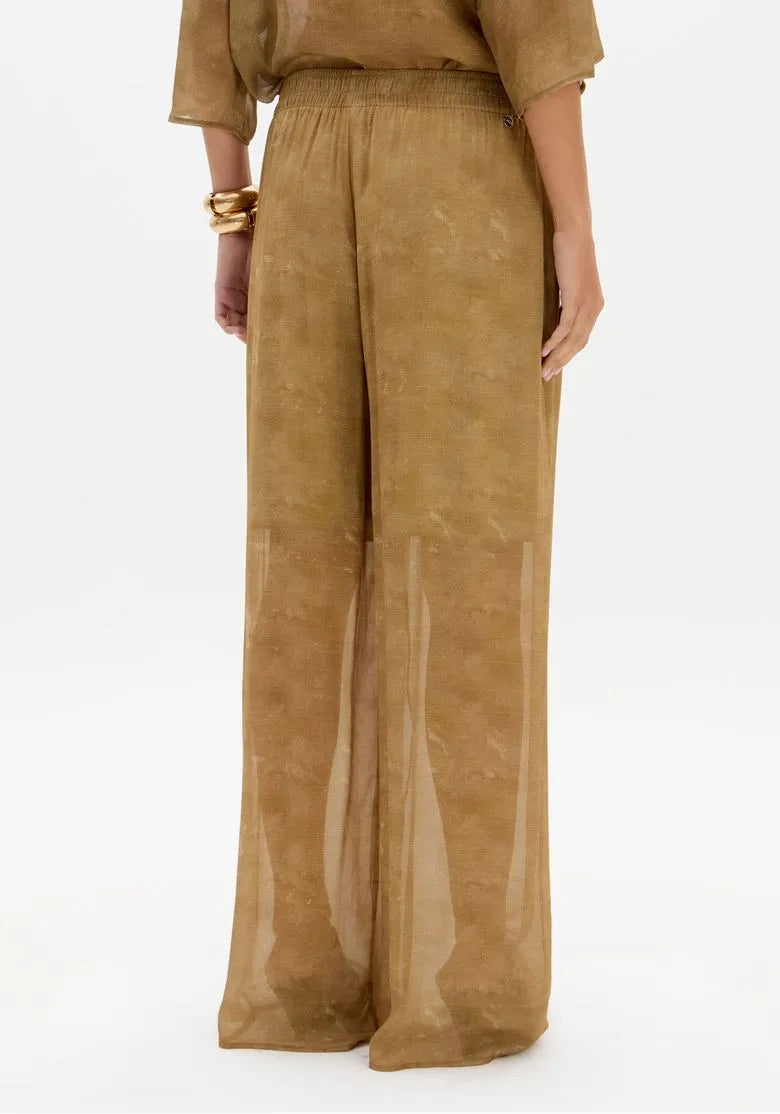 Calça Wide Leg Estampada Cintura Alta - Lança Perfume