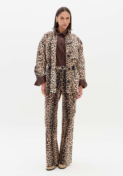 Calças Wide Leg Animal Print - Lança Perfume
