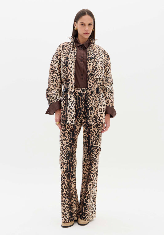 Calças Wide Leg Animal Print - Lança Perfume