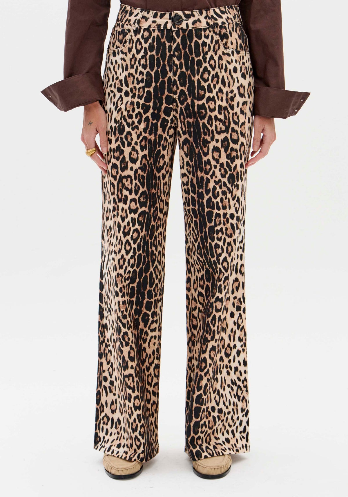 Calças Wide Leg Animal Print - Lança Perfume