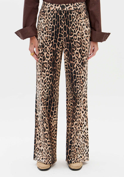 Calças Wide Leg Animal Print - Lança Perfume
