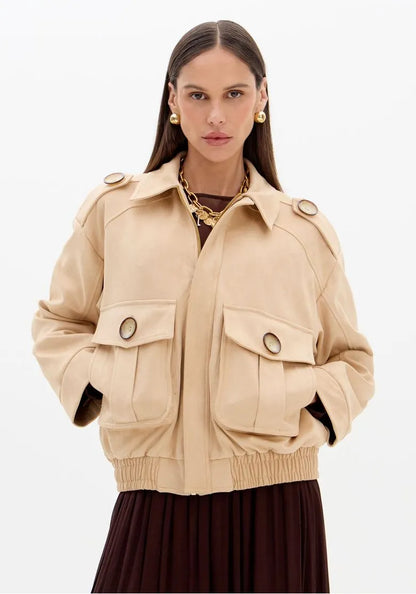 Jaqueta Bomber Com Bolsos - Lança Perfume