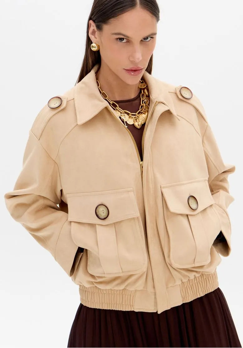 Jaqueta Bomber Com Bolsos - Lança Perfume