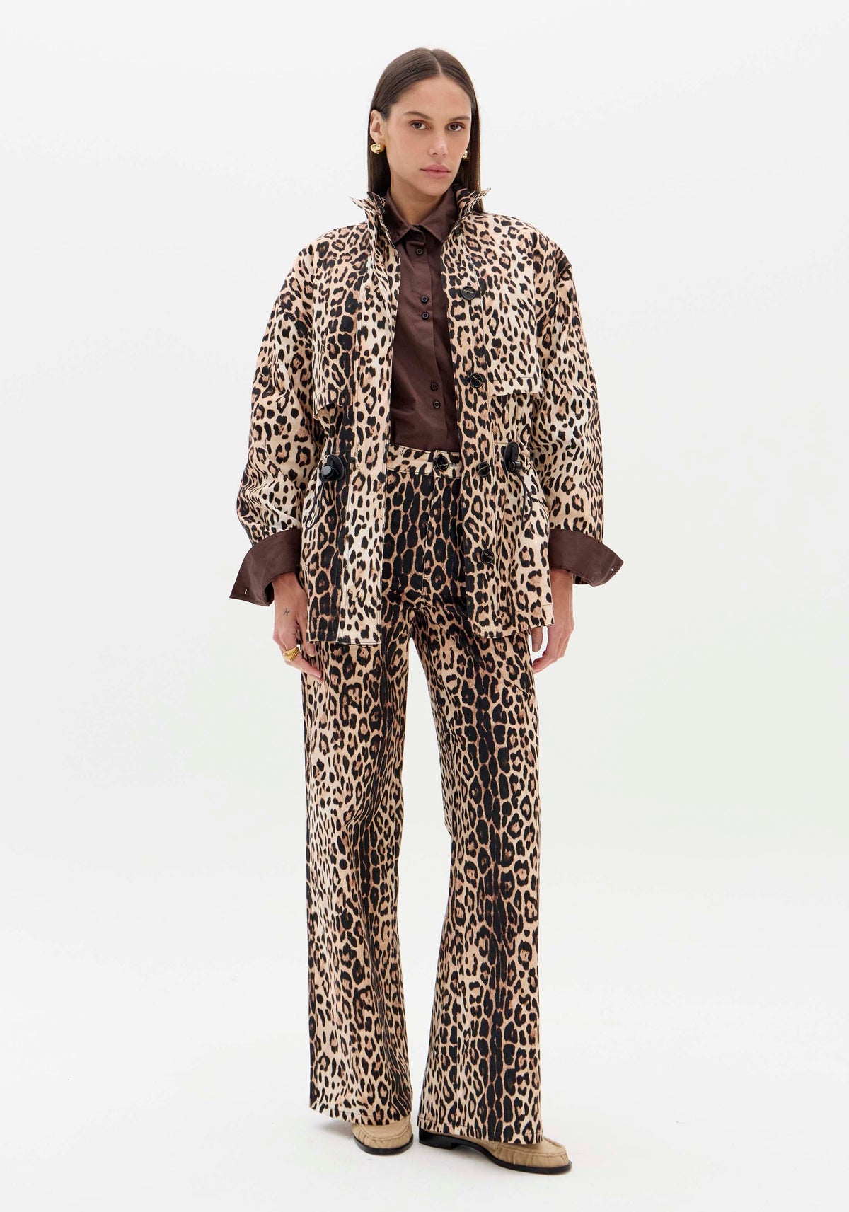 Parka Oversized Sarja Animal Print - Lança Perfume