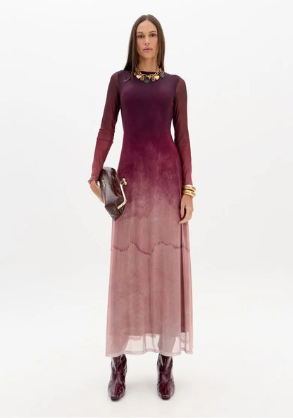 Vestido Estampado De Manga Longa - Lança Perfume