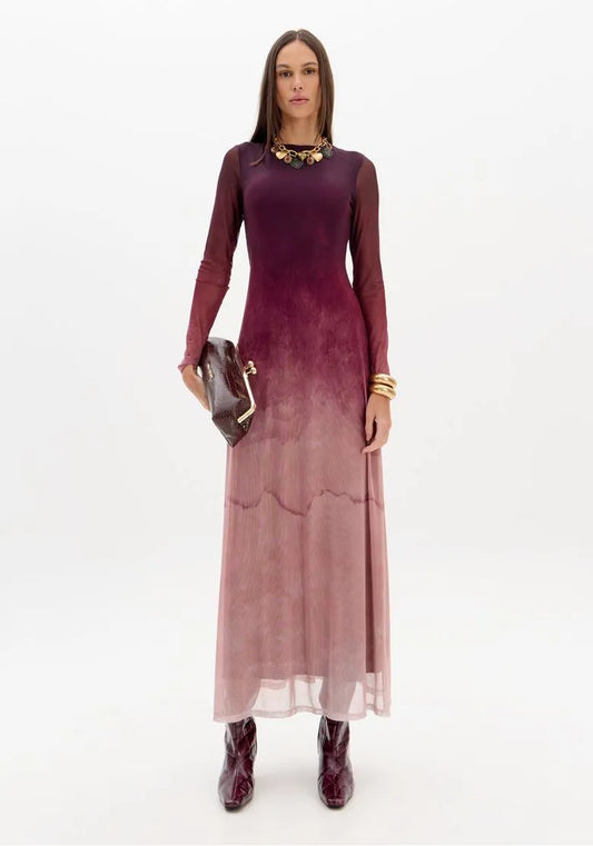 Vestido Estampado De Manga Longa - Lança Perfume