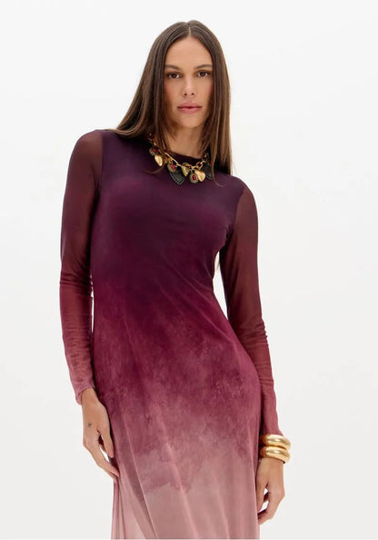 Vestido Estampado De Manga Longa - Lança Perfume