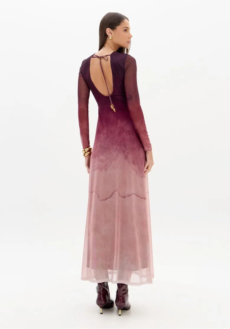 Vestido Estampado De Manga Longa - Lança Perfume