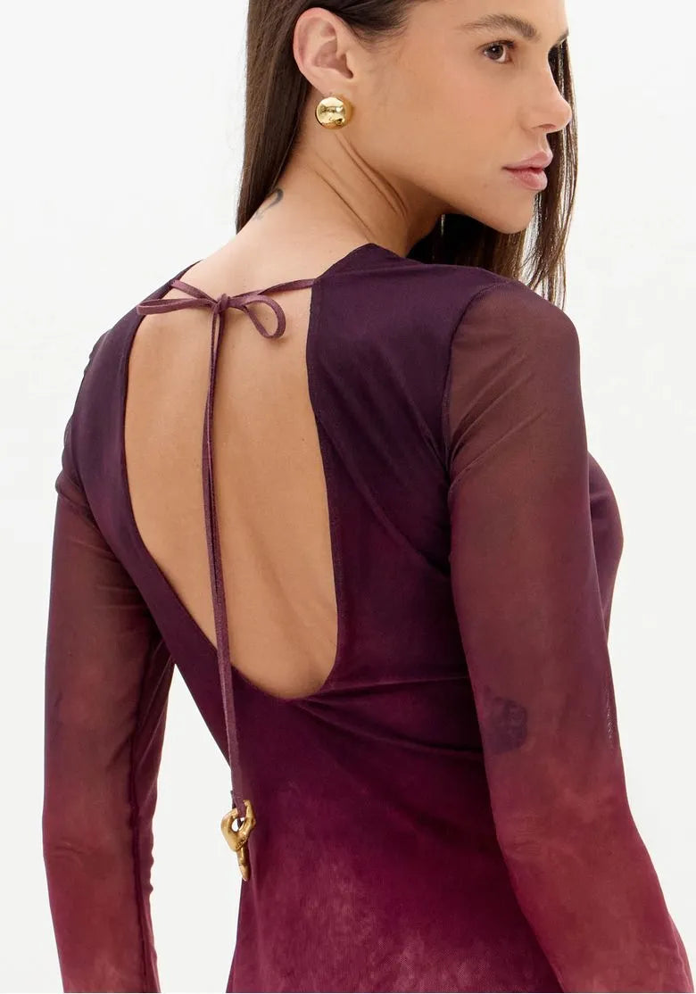 Vestido Estampado De Manga Longa - Lança Perfume