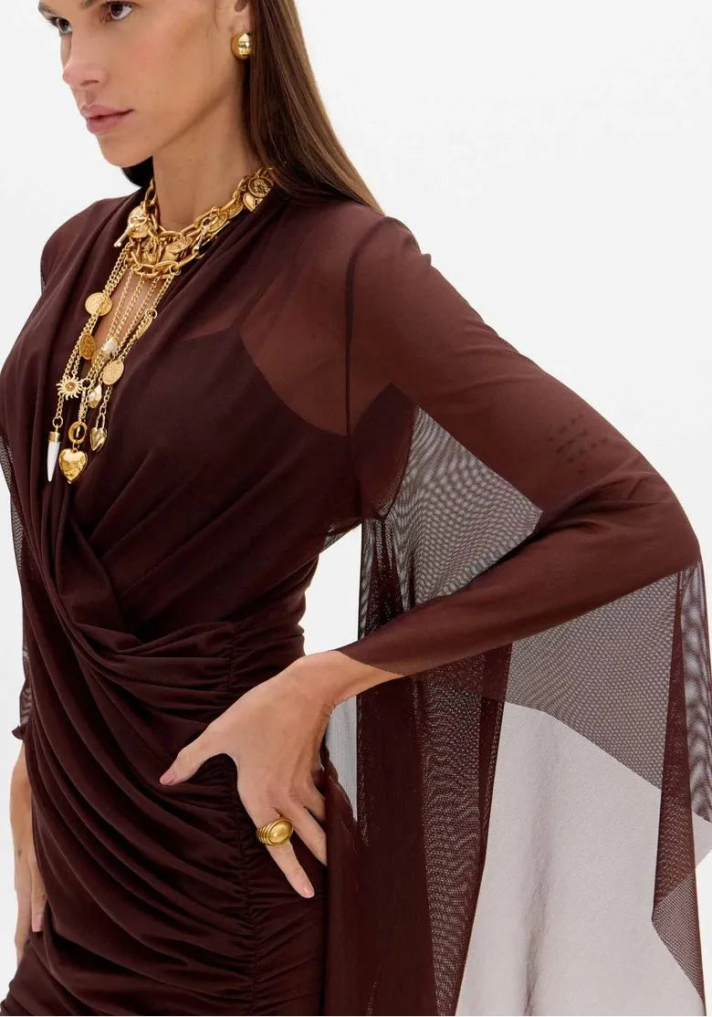 Vestido Curto Transpassado Tule - Lança Perfume
