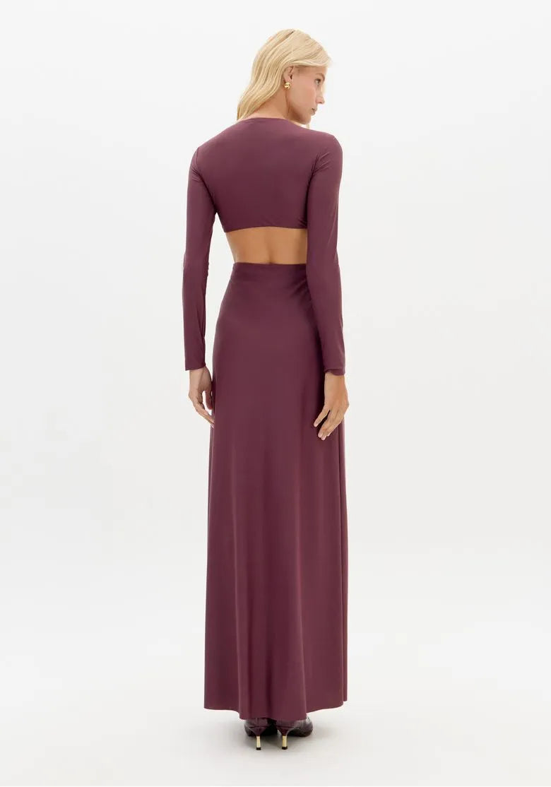 Vestido Longo Com Recorte E Aviamento - Lança Perfume