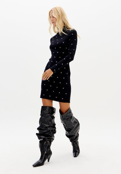 Vestido Curto com Tachas Preto - Lança Perfume