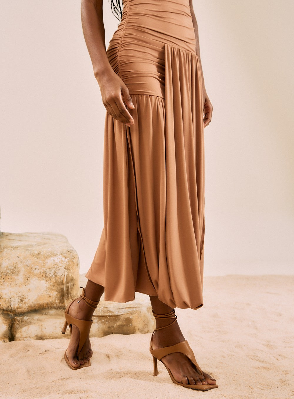 Vestido malha assimetrico - Open