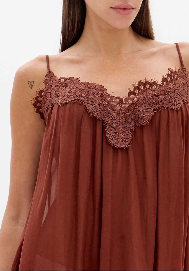 Blusa de Alças com Renda - Lança Perfume