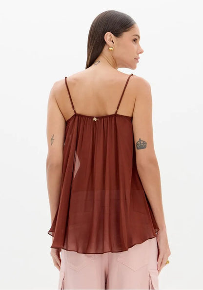Blusa de Alças com Renda - Lança Perfume