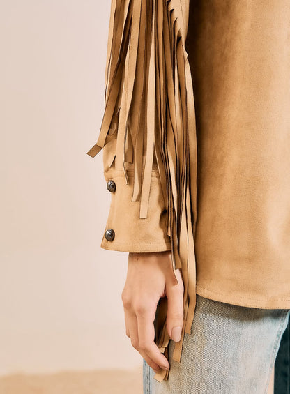 Camisa Western em Camurça com Franjas
