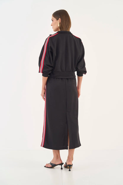 Saia Midi Comfort Com Listras Laterais - Colcci