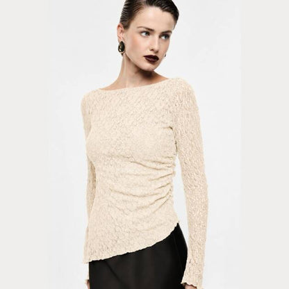Camisola assimetrica rendada - Imperial