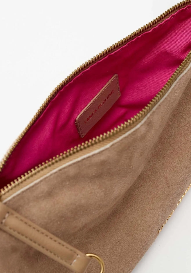 Bolsa Clutch Couro Com Franjas - Lança Perfume