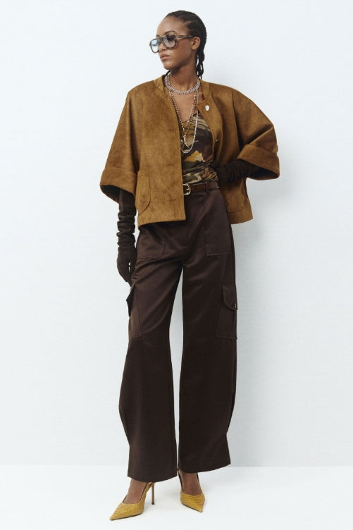 Calça cargo acetinada - Imperial