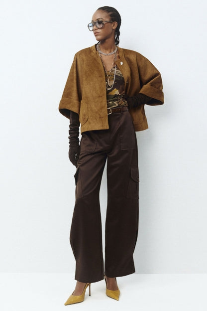 Calça cargo acetinada - Imperial