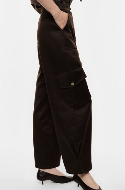 Calça cargo acetinada - Imperial