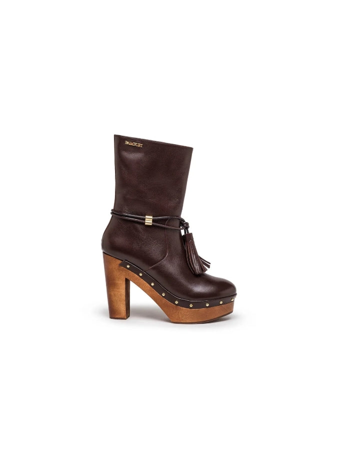Botins plataforma em pele com franjas - Bamburi
