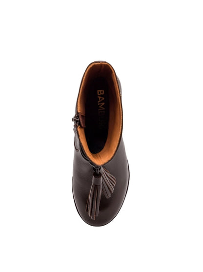 Botins plataforma em pele com franjas - Bamburi