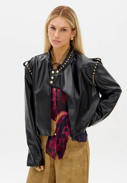Jaqueta Biker Com Aplicações - Lança Perfume