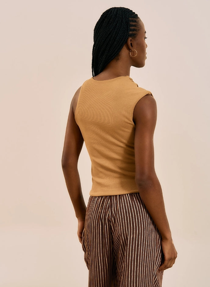Blusa Assimétrica Com Detalhe Na Alça - Open