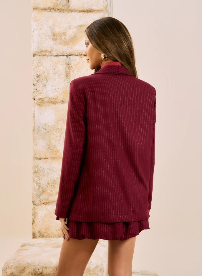 Blazer com riscas metalizadas - Open