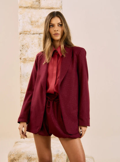 Blazer com riscas metalizadas - Open