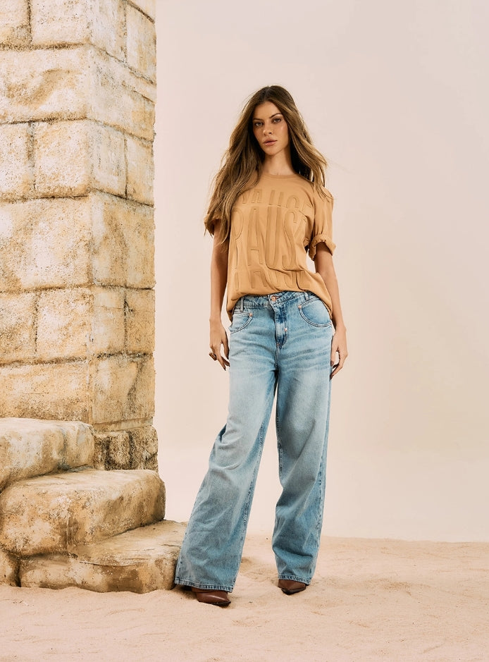Calça Jeans Wide Leg - Open