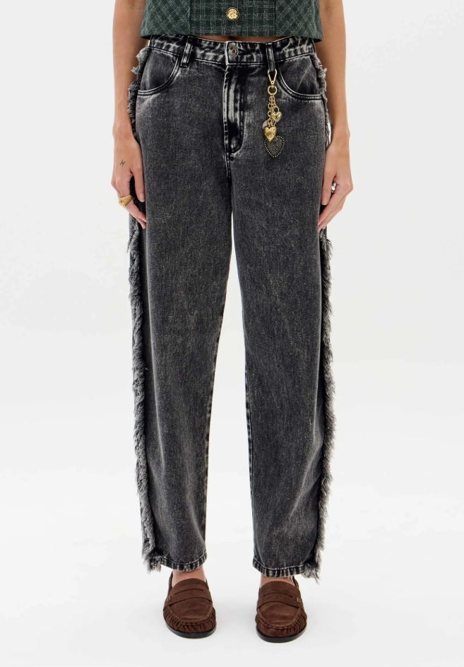 Calça Jeans Baggy Com Cintura Alta - Lança Perfume