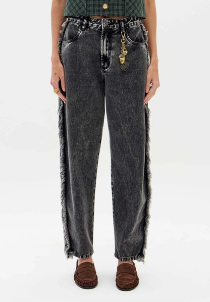 Calça Jeans Baggy Com Cintura Alta - Lança Perfume