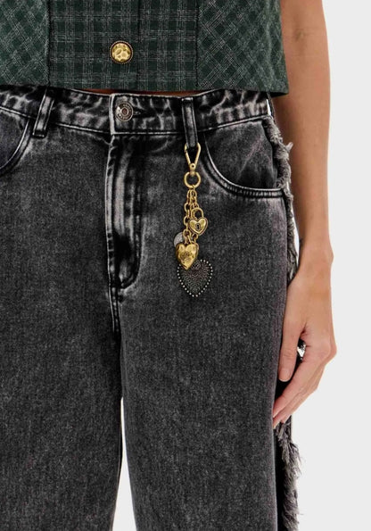Calça Jeans Baggy Com Cintura Alta - Lança Perfume