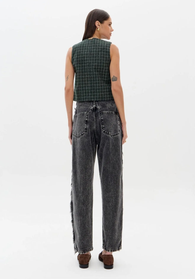 Calça Jeans Baggy Com Cintura Alta - Lança Perfume